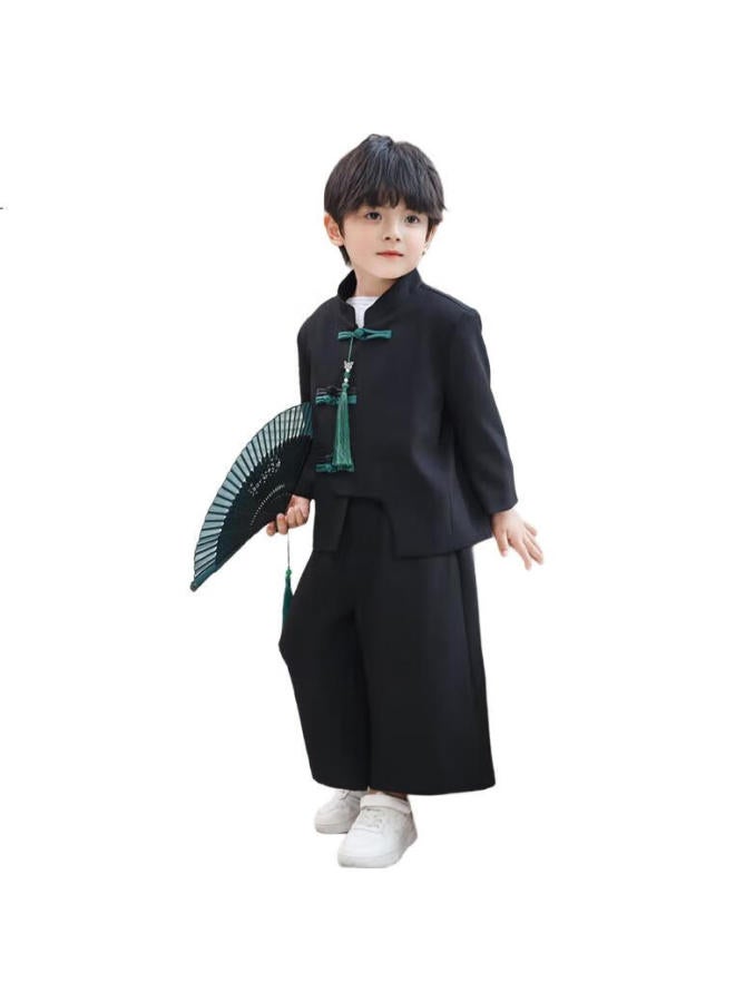 Luobobeibei Children'S New Chinese-Style Outfit, Boys' National Trend Tang Suit Jacket, Hanfu, Chinese-Style Performance Costume, Boys' Size 140 - Image 3
