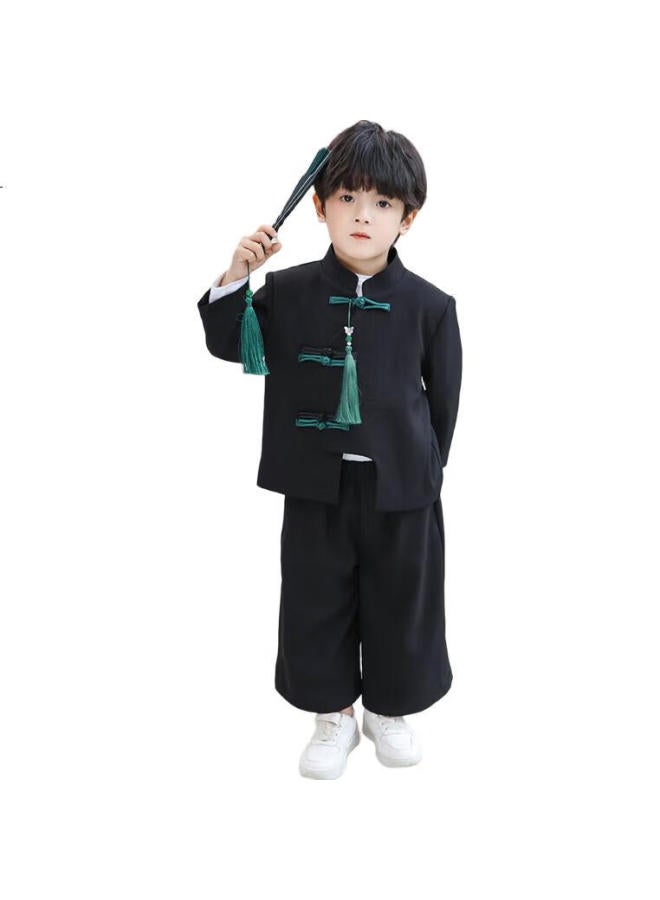 Luobobeibei Children'S New Chinese-Style Outfit, Boys' National Trend Tang Suit Jacket, Hanfu, Chinese-Style Performance Costume, Boys' Size 140 - Image 2