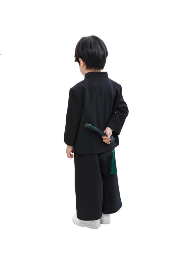 Luobobeibei Children'S New Chinese-Style Outfit, Boys' National Trend Tang Suit Jacket, Hanfu, Chinese-Style Performance Costume, Boys' Size 140 - Image 1