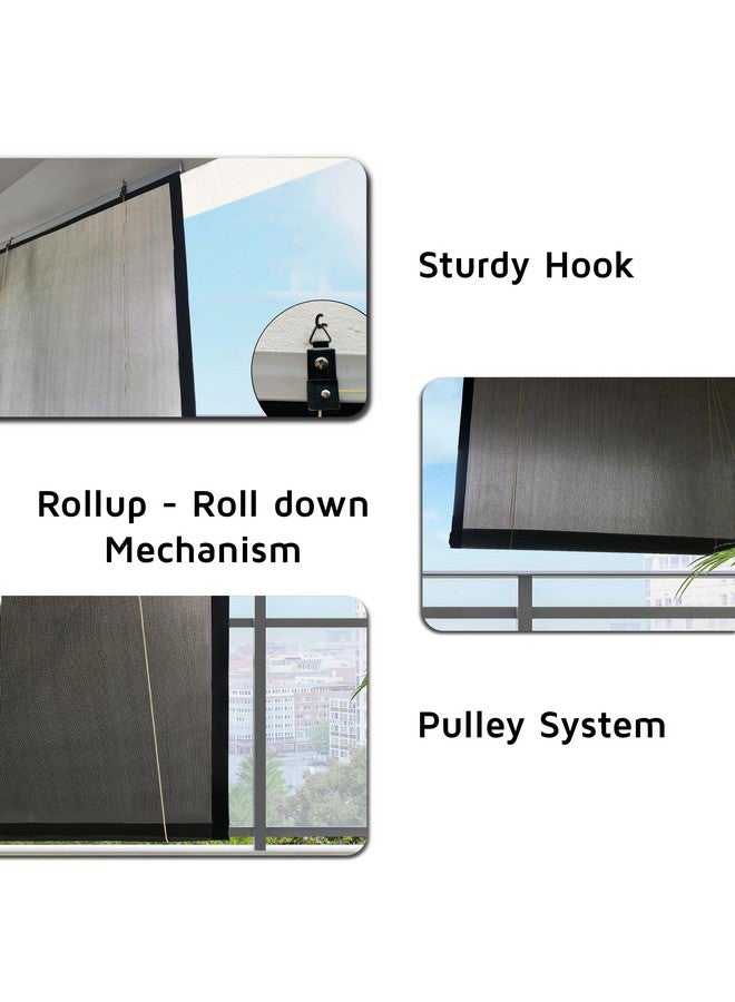 HIPPO Waterproof Chick Blind for Rain Protection Roll Up Blinds for Balcony, Sun Wind Dust & Monsoon Protection Roller Blind (Pebble-Grey, 3FTX9FT) - Image 3