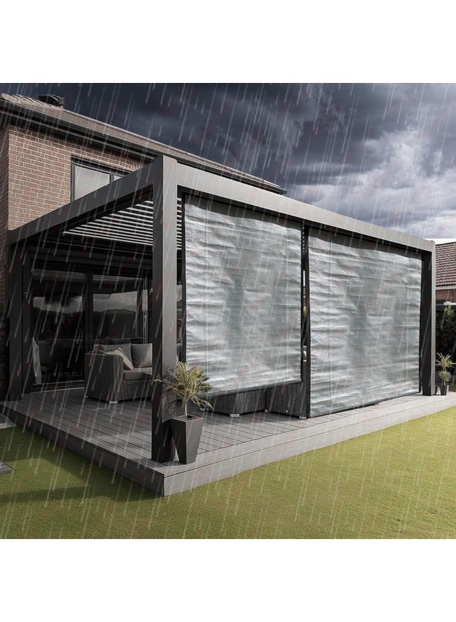 HIPPO Waterproof Chick Blind for Rain Protection Roll Up Blinds for Balcony, Sun Wind Dust & Monsoon Protection Roller Blind (Pebble-Grey, 3FTX9FT) - Image 1