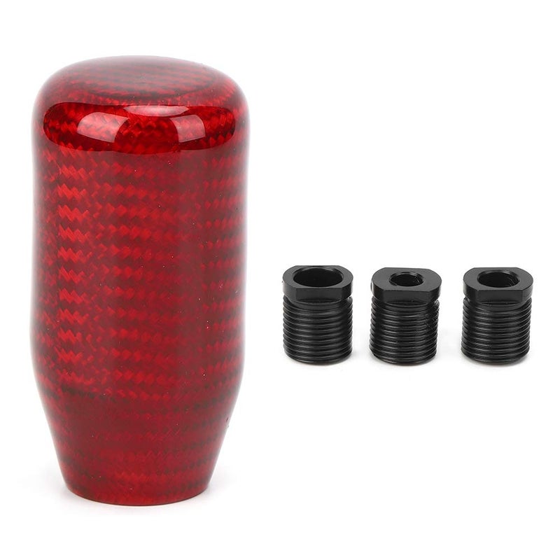 Tbest Shifter Knobs RedShifter Knob Red CarbonGear Shift Head Gear Shift Accessories Universal Car Gear Shift Knob Head Aluminum Carbon Fiber Auto Modification Red Short Type - Image 2