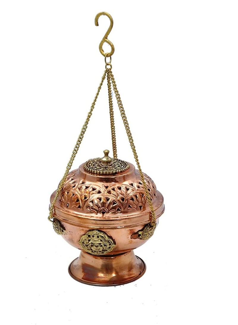 QUESERA Copper Hanging Bakhoor Burner/Mabkhara/Hanging incense burner/home fragrance/home decor/incense holder/lobandaan/bhakhoor burner - Image 1