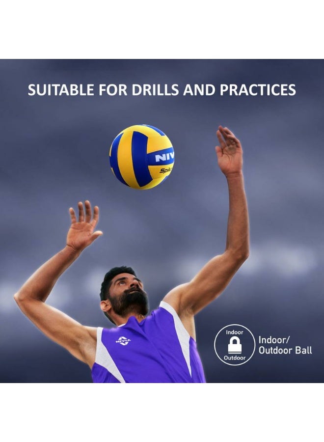 Nivia NIVIA Spikester (Encounter) Volleyball - Size: 4  (Standard, Pack of 1, Blue, Yellow) - Image 3