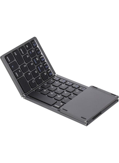 Wireless Folding Bluetooth Keyboard – Ultra Slim with Touchpad & Stand, USB Rechargeable – for Android, Windows, Tablet & Smartphone