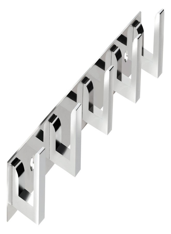 DOCOSS ® -Pack of 2-Classic Glossy- 5 Pin Bathroom Cloth Hooks Hanger Door Wall Robe Hooks Rail for Hanging Keys,Clothes,Towel Steel Hook (2) - Image 2