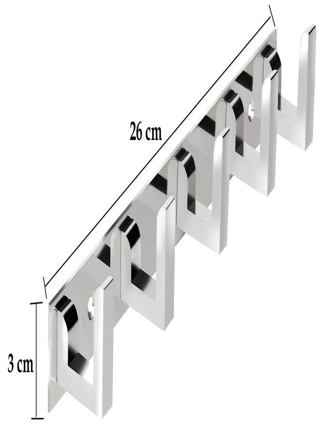 DOCOSS ® -Pack of 2-Classic Glossy- 5 Pin Bathroom Cloth Hooks Hanger Door Wall Robe Hooks Rail for Hanging Keys,Clothes,Towel Steel Hook (2) - Image 4
