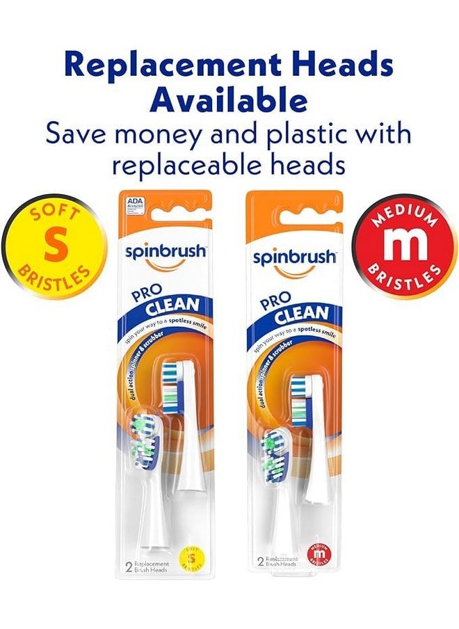 Pro Clean Battery-Powered Electric Toothbrush Value Pack, Soft Bristles, Batteries Included, 1 Brush & 1 Replacement Head - pzsku/Z8F09E89B7416A005193EZ/45/_/1730727808/08edbeac-d534-4865-8ba1-96ab94de9ddd