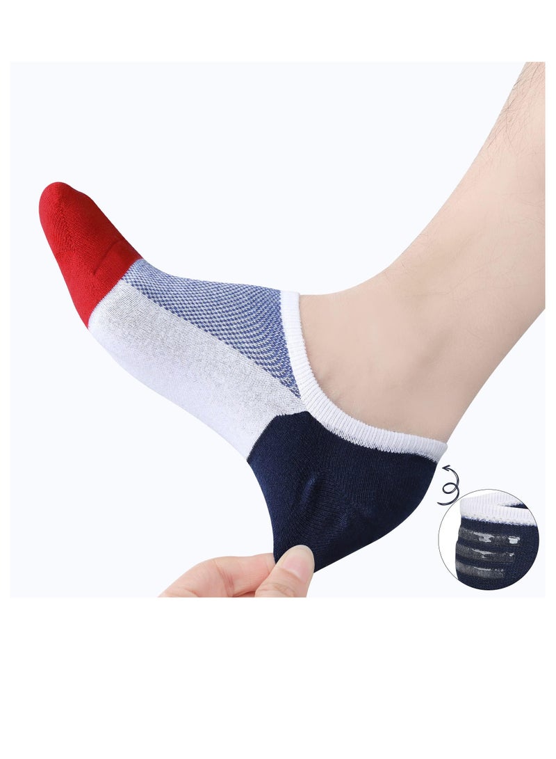 KASTWAVE Mens No Show Socks,  8 Pairs Mens Ankle Athletic Socks, Invisible Socks for Men and Women Cotton Casual Breathable Low Cut Liner Socks with Anti-Slip Silicone Stripes, EU 38-43 - Image 2