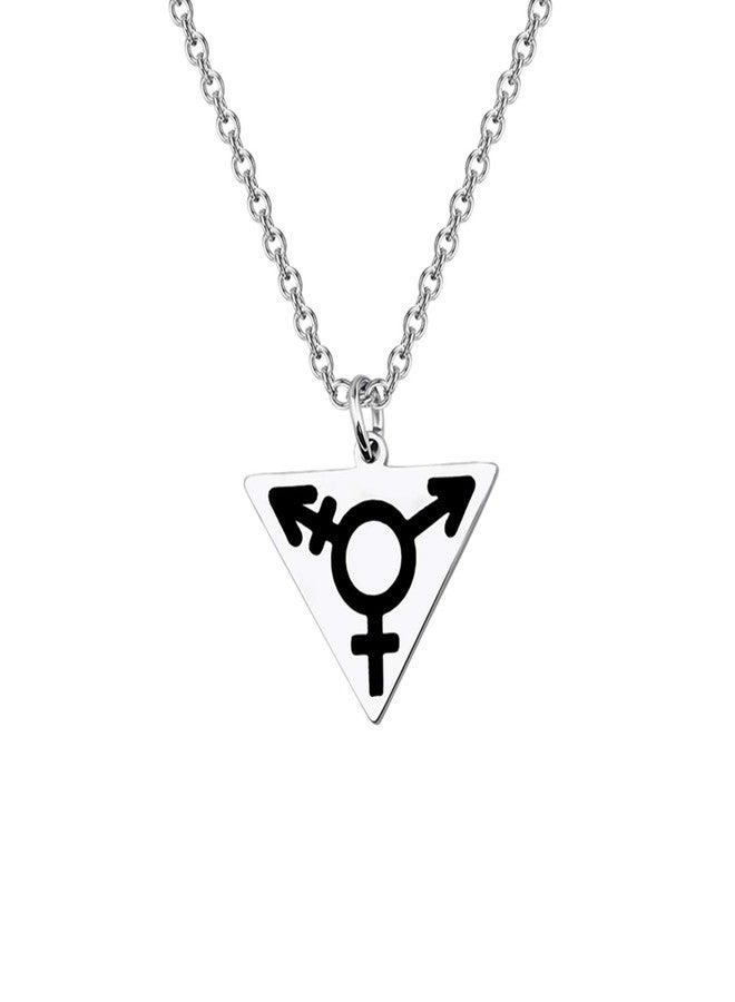 MYOSPARK Transgender Symbol LGBT Gay Triangle Pendant Necklace FTM MTF Transgender Pride Jewelry Bisexual Gay Lesbian Gift (Transgender Triangle Necklace) - Image 1