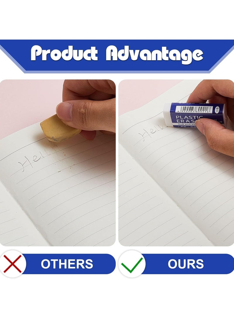 VUCATIN 10 Pcs Soft Eraser Set, 4CM White PVC Plastic Rubber 2B Pencil Eraser Student Drawing Tool for Universal Use in Schools Sketches Paintings Fine Arts Homes and Offices, Standard Pencil Erasers  - Image 4