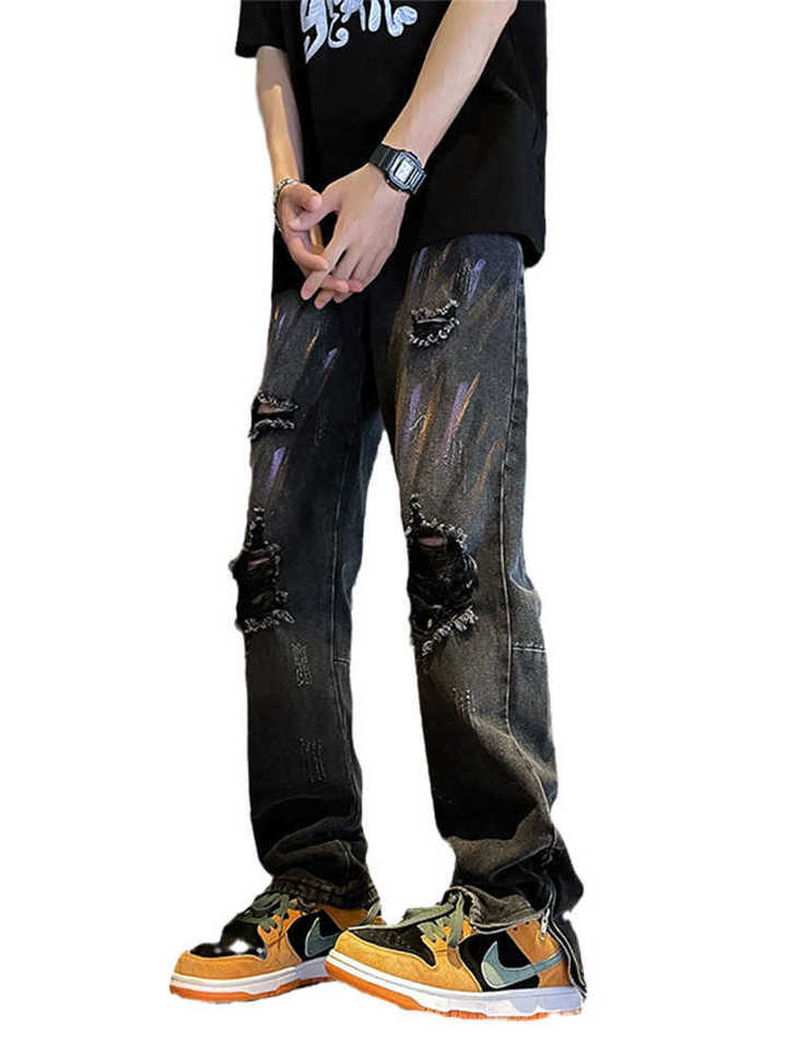 Unisex Classic Denim Jeans Loose Fit Daily Outdoor Wear - Image 4