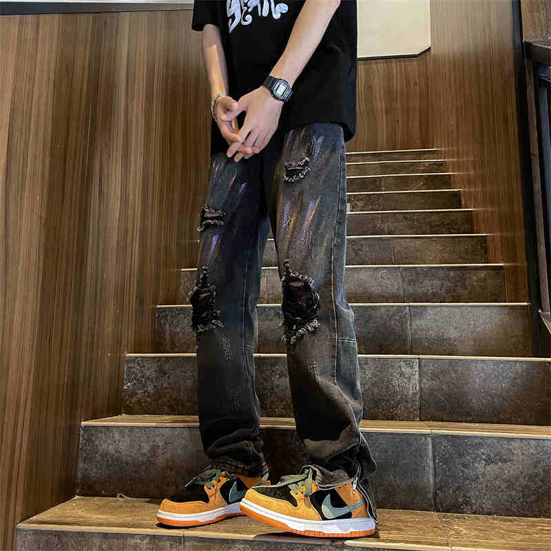 Unisex Classic Denim Jeans Loose Fit Daily Outdoor Wear - Image 1