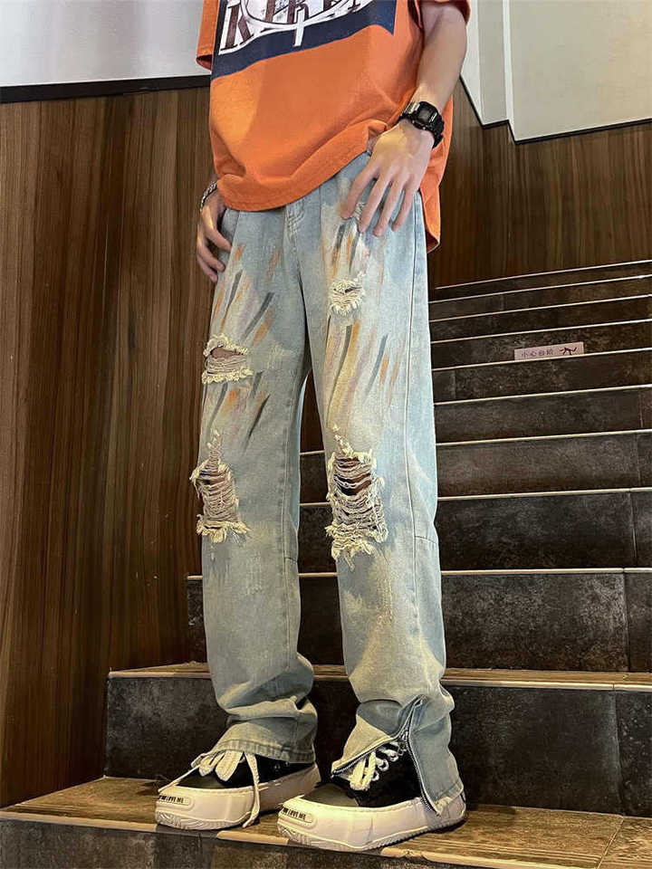 Unisex Classic Denim Jeans Loose Fit Daily Outdoor Wear - Image 2