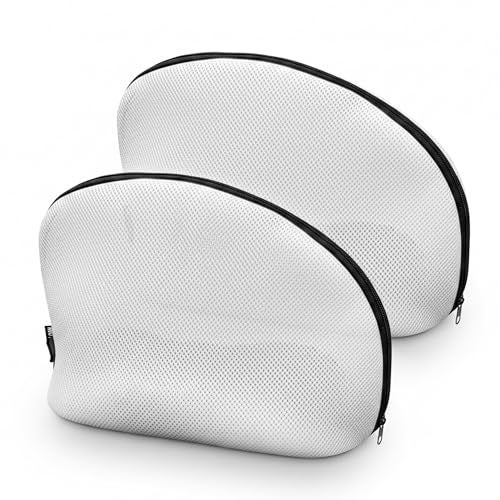 MUTMAIN Pack of 2 Shoe Washing Machine Bag | Reusable Laundry Shoe Bag for Washer & Dryer | Durable Zipper Mesh Bag for Sneakers & Delicates | 360° Deep Cleaning Organizer, White - Image 1