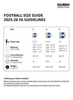 molten Size 5 Football | For Indoor and Outdoor | Durable 20-Panel Design with Innovative Dimple Surface - Blue/White  - Image 4
