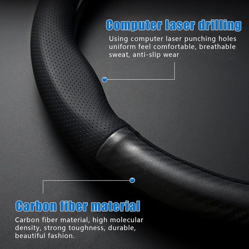 gunhunt Carbon Fiber Non-Slip Steering Wheel Cover - D-Shaped - Image 3