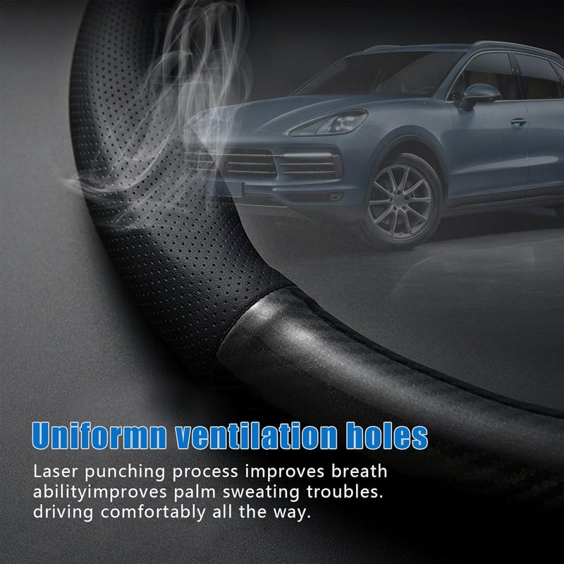 gunhunt Carbon Fiber Non-Slip Steering Wheel Cover - D-Shaped - Image 4