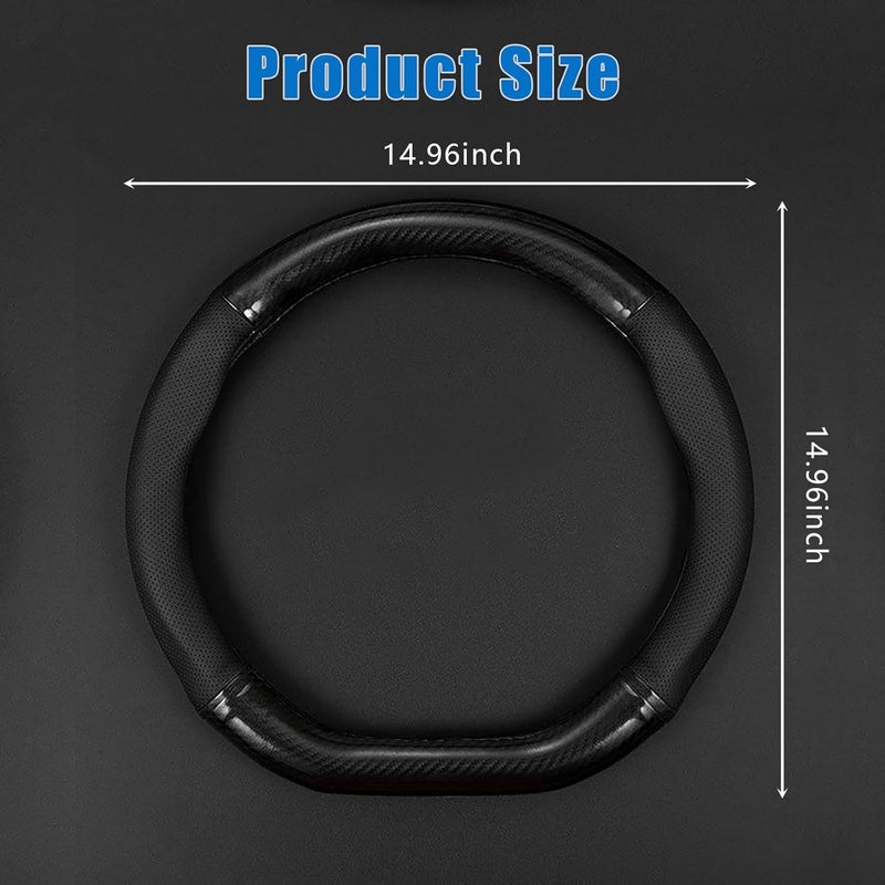 gunhunt Carbon Fiber Non-Slip Steering Wheel Cover - D-Shaped - Image 2