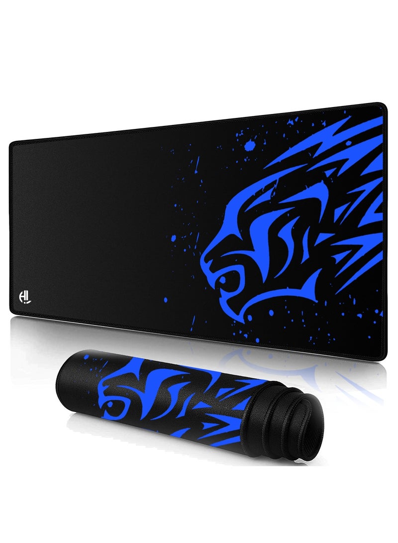 TYCTIX Extended Gaming Mouse Pad 700x300mm – Non-Slip Rubber Base, Smooth Cloth Surface, Blue Leopard Design – Perfect for Desks, Keyboards, and Office Use - Image 1