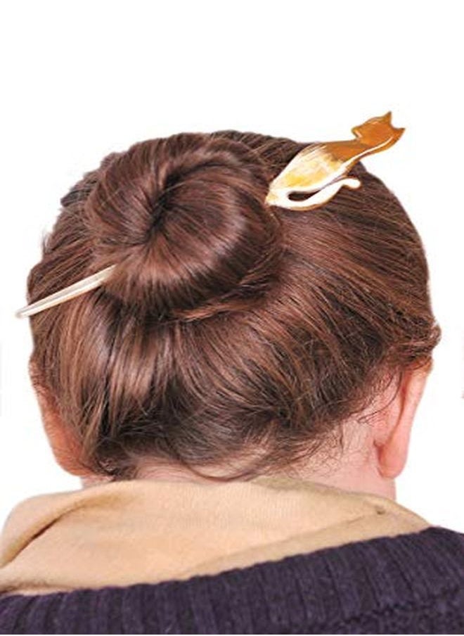Marycrafts - Buffalo Horn Hair Stick Hair Accessories Hair Sticks For Women Handmade 7.2" - Image 1