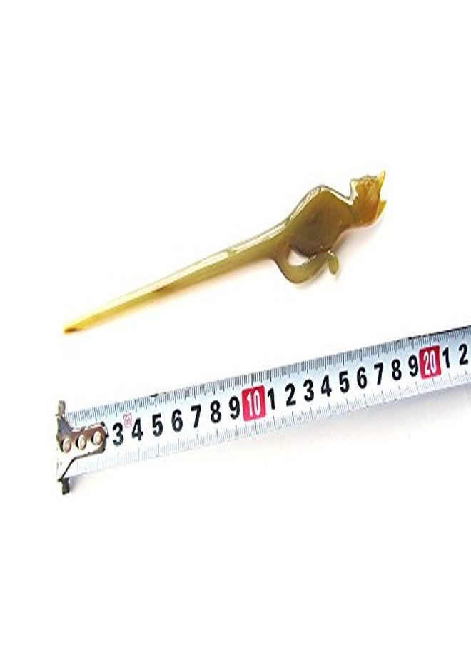 Marycrafts - Buffalo Horn Hair Stick Hair Accessories Hair Sticks For Women Handmade 7.2" - Image 1