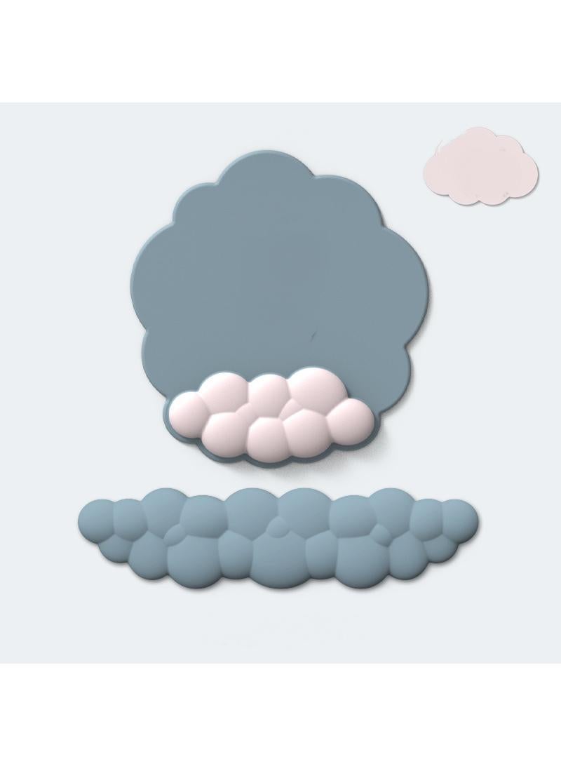 Y&D 3-Piece Office Keyboard Cloud Wrist Rest And High Density Memory Silicone Non Slip Base Mouse Pad - Image 1