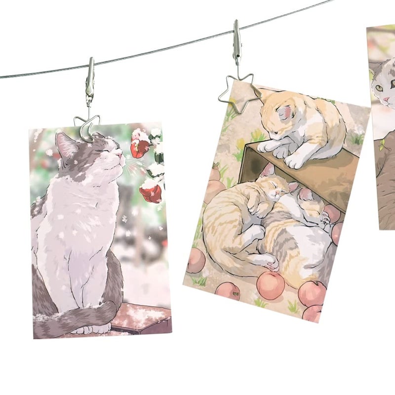 TFu Wall Hanging Photo Display  DIY Picture Photo Frame String with 12 Clips for Hanging Photos Notes and Artworks (Moon & Star) - Image 2