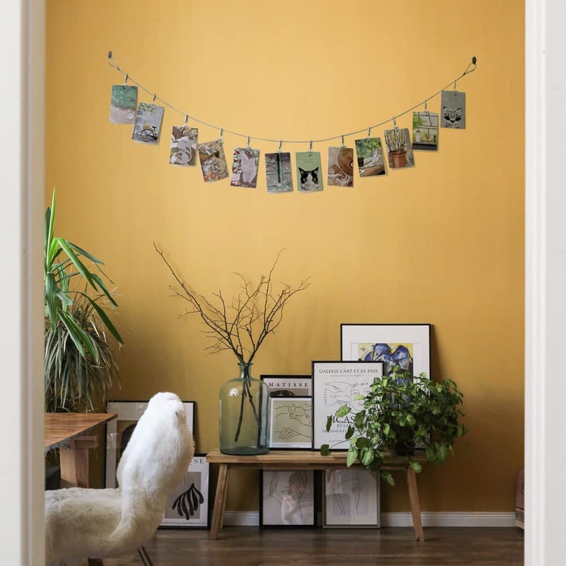 TFu Wall Hanging Photo Display  DIY Picture Photo Frame String with 12 Clips for Hanging Photos Notes and Artworks (Moon & Star) - Image 4