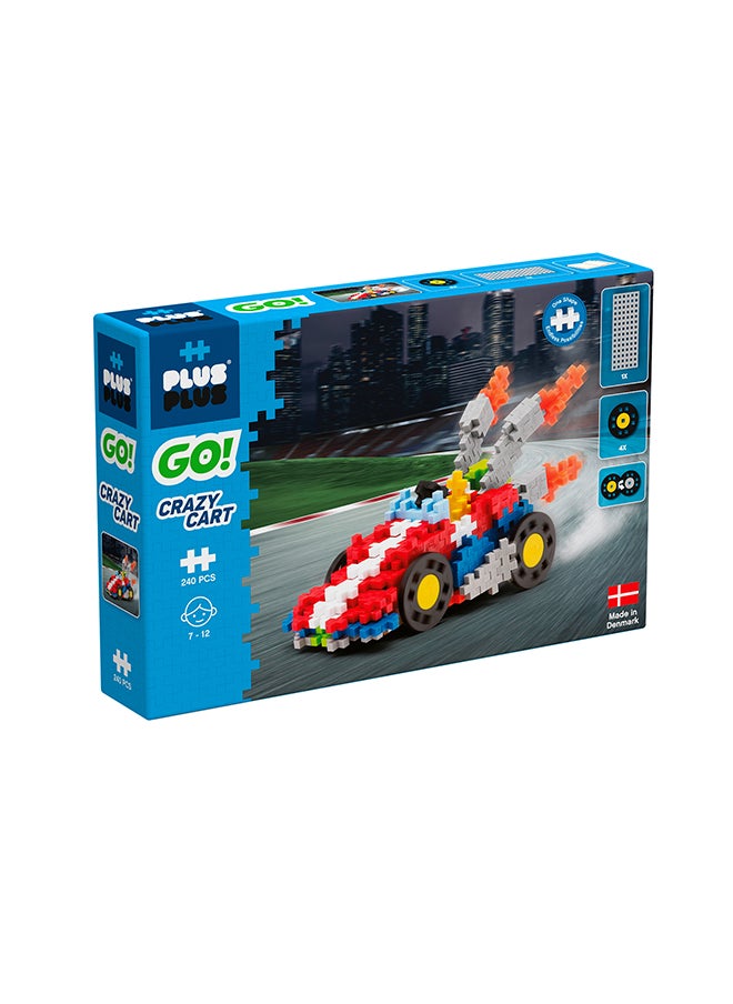 Plus-Plus Go! Crazy Cart - 240 Pieces - Model Vehicle Building Stem Toy  - Image 2
