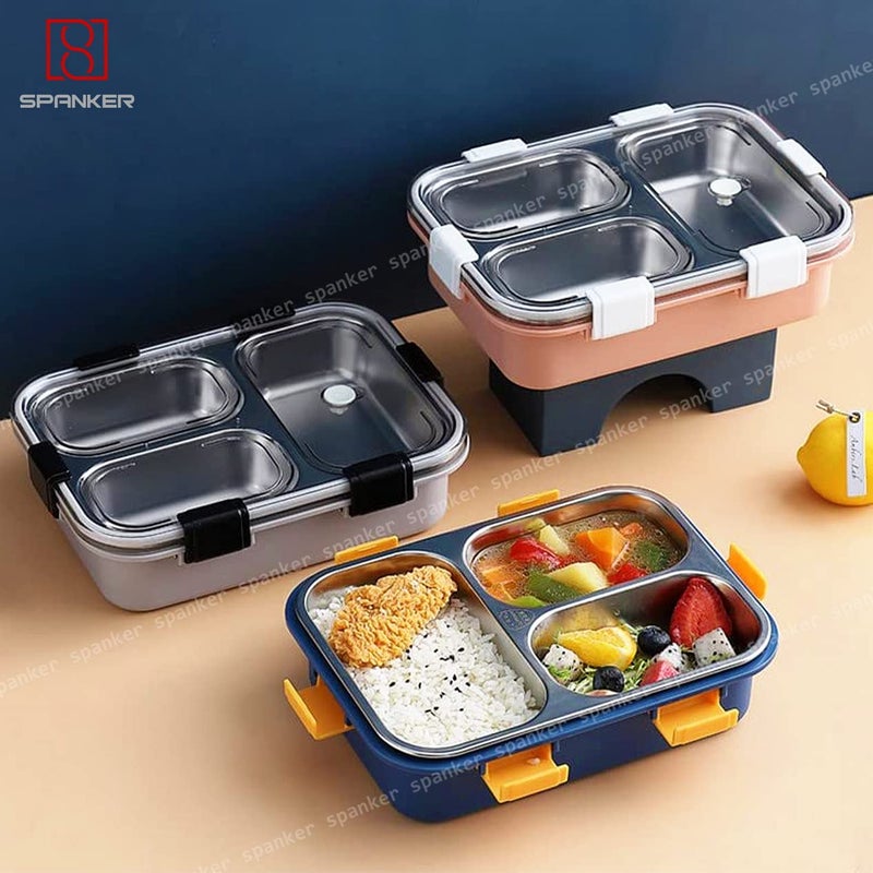 Spanker Magna Lunch Box Thermal Stainless Steel Insulation Box Tableware Set Portable Lunch Containers for Kid Adult Student Children Keep Food 750 ML Grey - Image 4