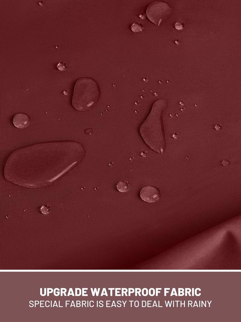 PITINAN Rain Jacket Womens Waterproof with Hood Rain Coats For Adults Women Lightweight Waterproof Rain Jacket For Women Wine Red XL - Image 3