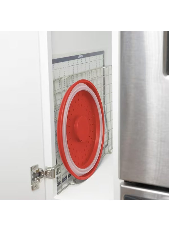 توفولو غطاء طعام مقاوم للحرارة، متين وقابل للطي، مناسب للميكروويف، باللونين الأحمر والأبيض - Image 1