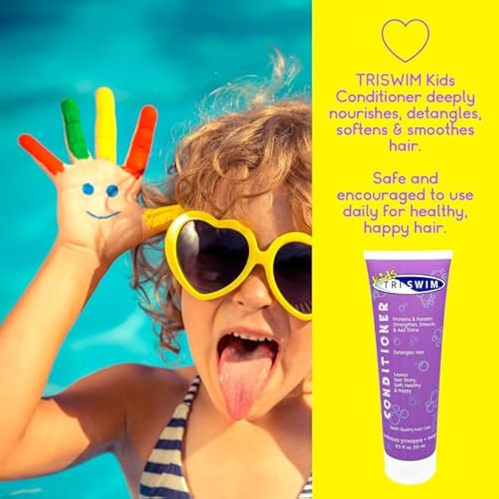 TRISWIM Kids Swim Suds & Conditioner Set 8.5 fl oz each | Natural Tear-Free 2-in-1 Shampoo Chlorine Removal & Body Wash with Detangler - Gentle Hair and Skin Care Solution for Active Kids - Image 4
