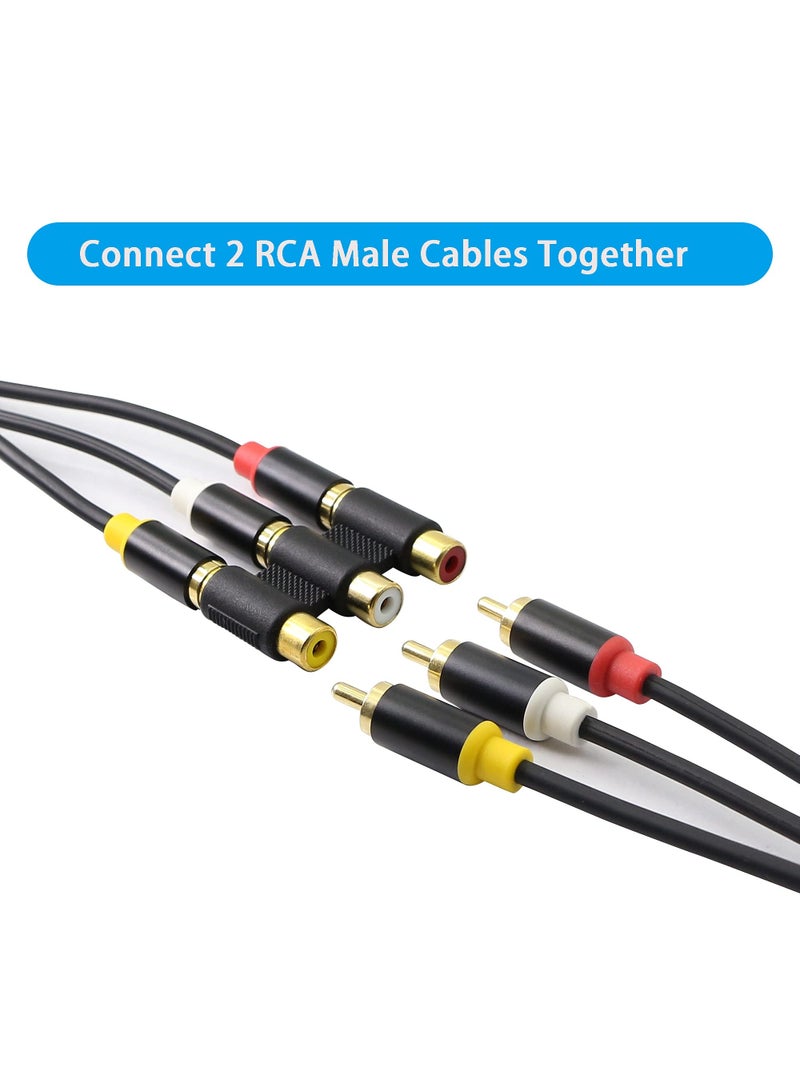 KASTWAVE 3 RCA Female to Female Coupler 4 Pack AV Audio Video Gender Converter Adaptor for Speaker,RCA Cable,Amplifier Etc（ White/Red/Yellow） - Image 4