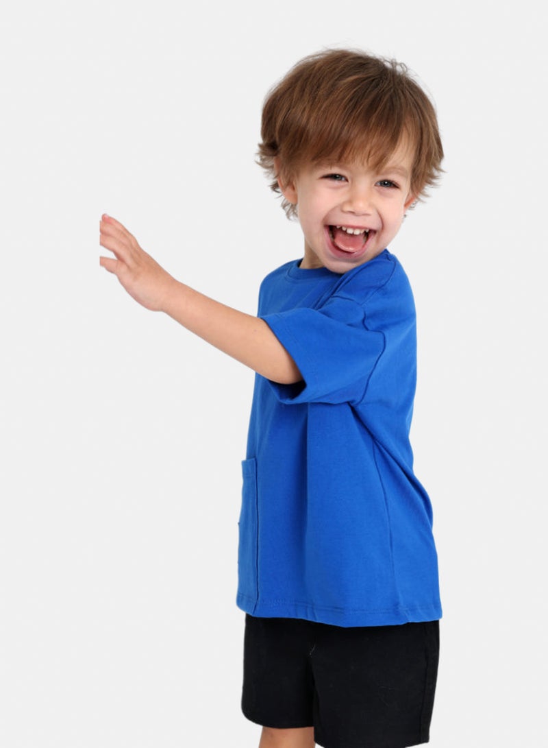 playmore Unisex Baby Royal Blue Cotton T-Shirt - Image 3