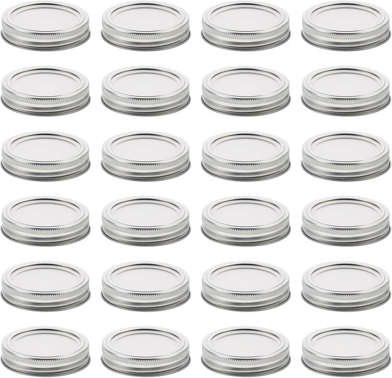50pcs Split-type Jar Sealing Covers with 70mm Silver Tinplate Rings, Standard round Mason Jar Lids for Food Storage and Canning - Image 1