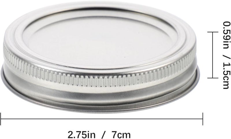 50pcs Split-type Jar Sealing Covers with 70mm Silver Tinplate Rings, Standard round Mason Jar Lids for Food Storage and Canning - Image 2