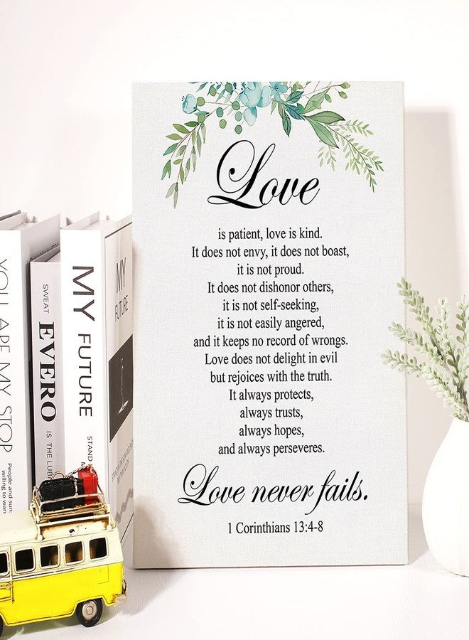 JerLoe Christian Canvas Wall Art Love is Patient Love is Kind 1 Corinthians 13:4-8 Canvas Print Positive Scripture Canvas Painting Home Bedroom Wall Decor Framed Wedding Gift 12x15 Inch - Image 4