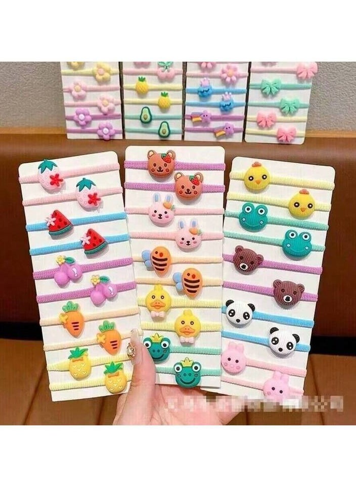 Generic - 40 pieces of hair scrunchies for children in bright colors and cheerful designs - Image 1