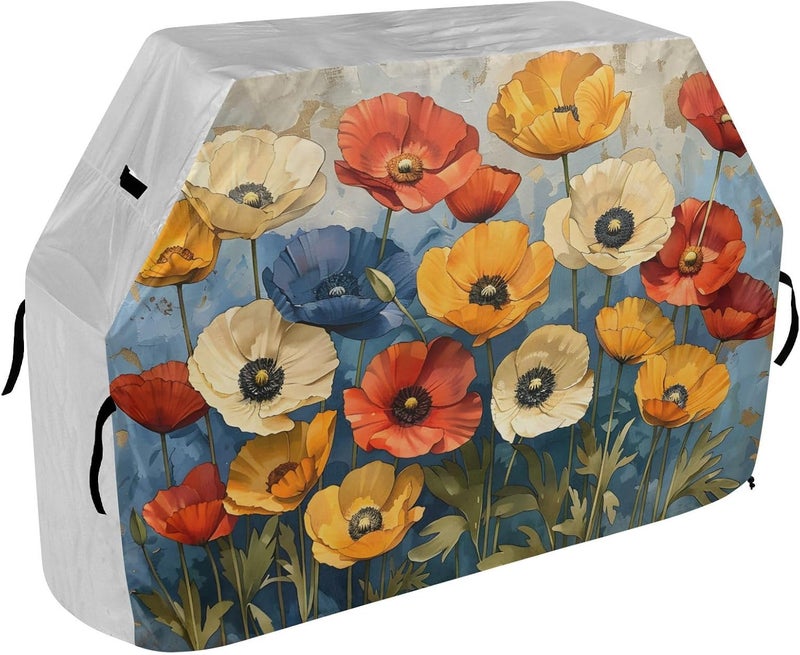 senya Premium Grill Cover Waterproof Vibrant California Poppies Barbecue Cover Fade Resistant BBQ Cover Heavy Duty Fits Grill Widths Up to 25 in - Image 2