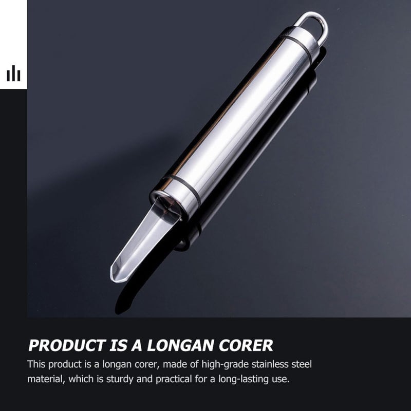Stainless Steel Longan Corer Fruit Pitter Core Remover Portable Household Fruit Pitting Tool for Longan and Lychee, 2pcs Set for Kitchen Use - Image 2