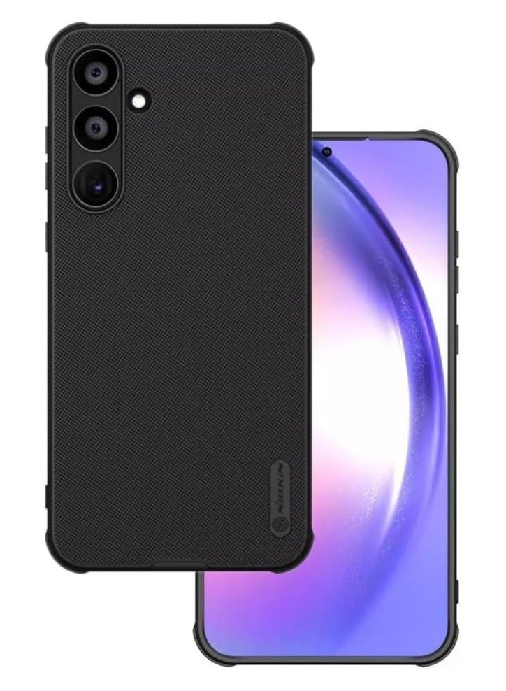 Nillkin Super Frosted Sheild Pro Cover Hard Scratch Resistant PC Back Shockproof TPU Bumper all Round Protection Antifingerprint Case for Samsung Galaxy A55 5G Black