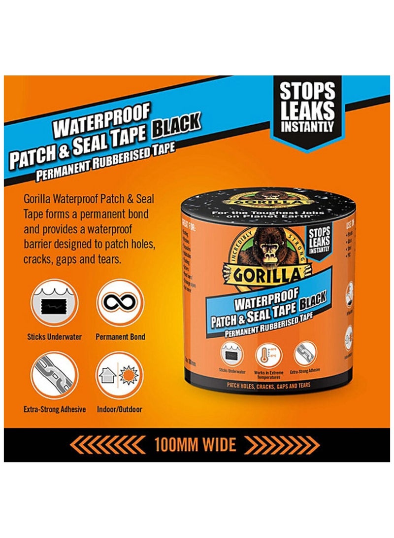 Gorilla Patch & Seal Black Waterproof Tape (L)3m (W)101.6mm - Image 3