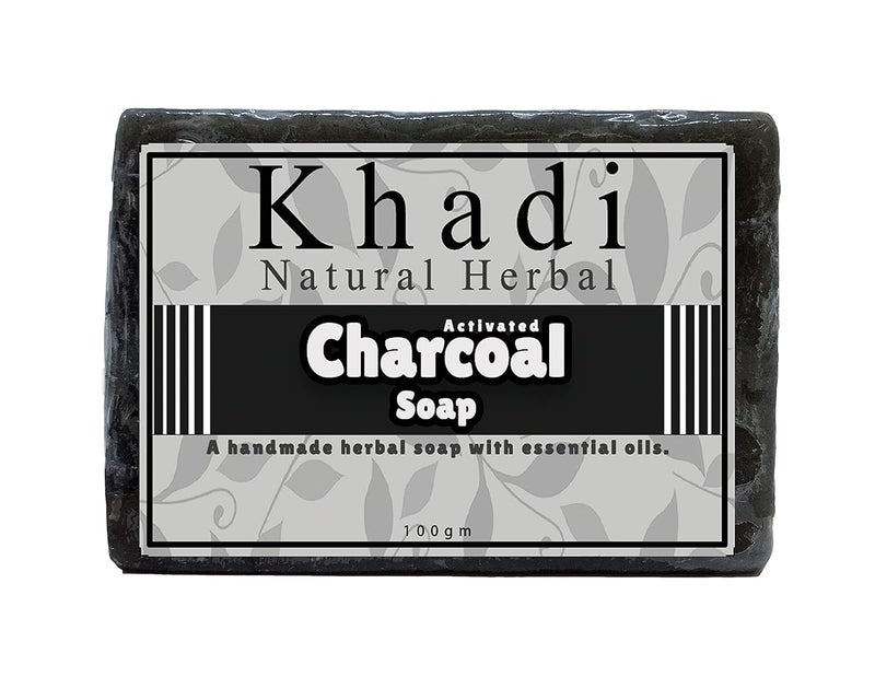 Khadi Natural Herbal Khadi Natural Herbal Activated Charcoal Soap For Women And Men  Herbal Soap With Essential Oils Pack Of 100Gm - Image 1