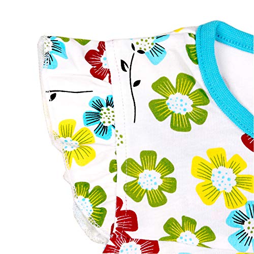 Frogwill Little Girls 2 Pieces Playwear Set with Bow and Applique (6T, Floral) - Image 3