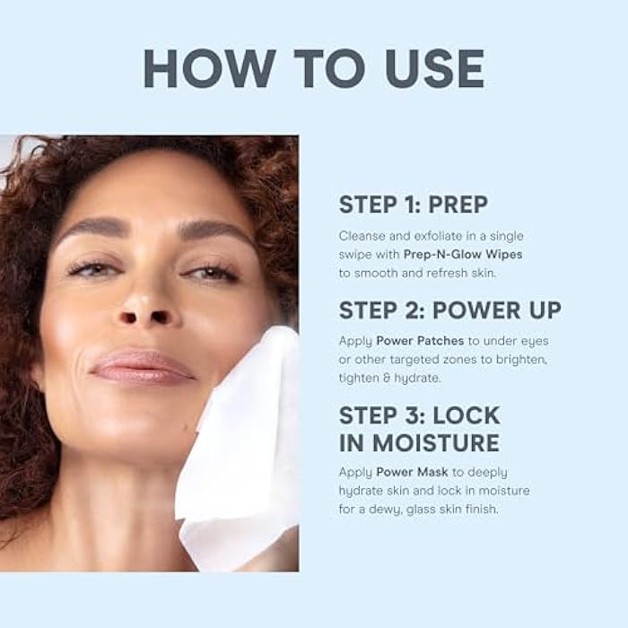 Nuface مجموعة العناية بالبشرة NuFACE Ultimate Glow - مجموعة هدايا محدودة الإصدار لعطلة مع قناع هيدروجيل، لاصقات تحت العين، مناديل Prep-N-Glow للوجه وحقيبة فاخرة - العناية بالبشرة المرطبة للتحضير للتيار الميكروي، 4 قطع - Image 4