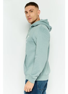 Threadbare Men Graphic Print Long Sleeve Hoodie, Slate Blue  - Image 2