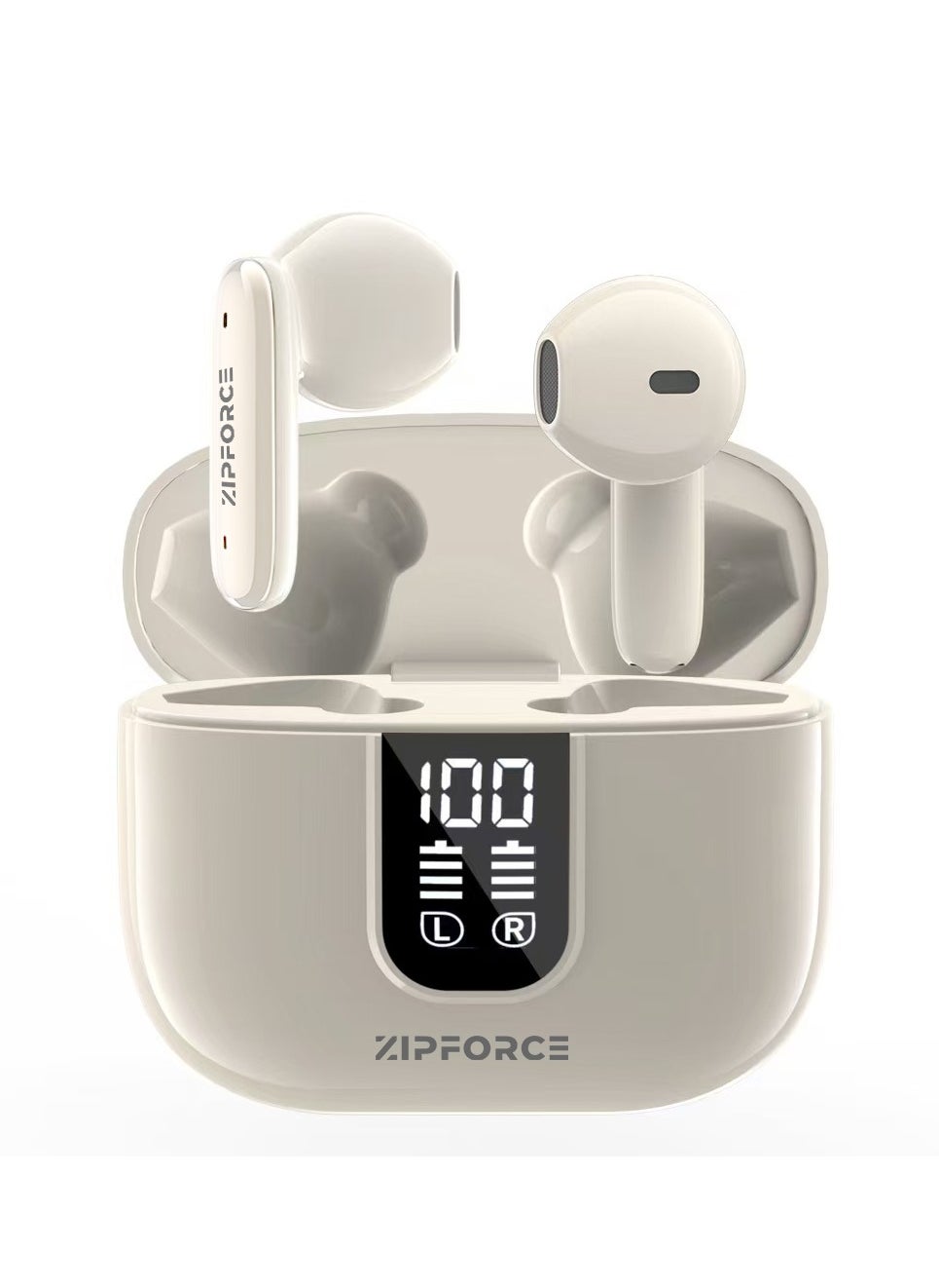 ZIPFORCE ZIPFORCE True Wireless Earbuds, In-Ear Bluetooth 5.3 Headphones 4-Mics ENC Clear Call, Bluetooth Earbuds Touch Control 40 Playtime, IPX6 Waterproof TWS, Light-Weight Earphones 