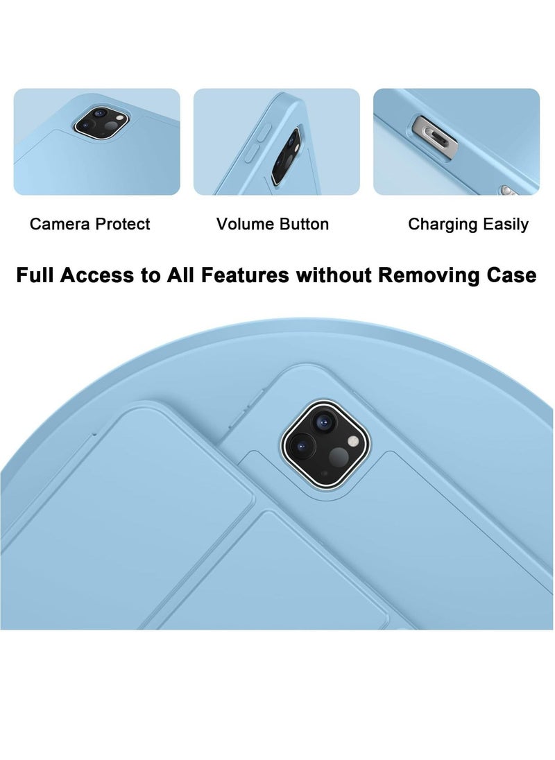 JAJEEK "2024 iPad Pro 11" Case (M4, 5th Gen) – Smart Case with Pencil Holder, Touch ID Support & Auto Wake/Sleep Function (Azure Blue)" - Image 2